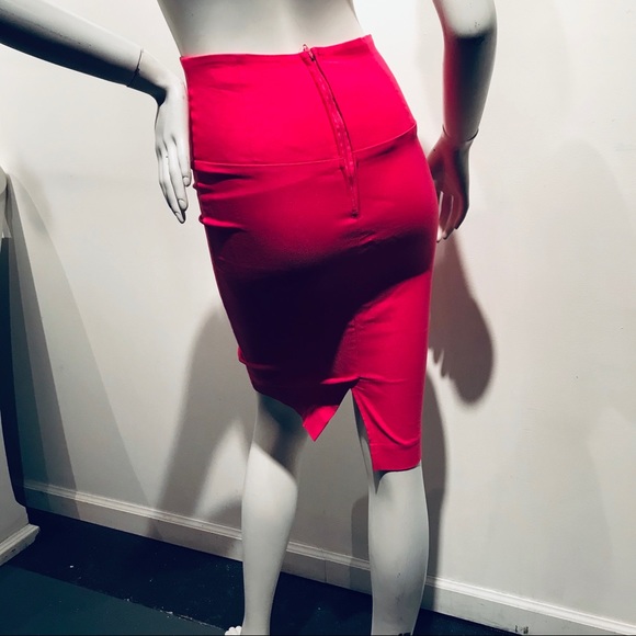 Hot Pink Bodycon Stretch Pencil Skirt Sz S - Picture 5 of 5
